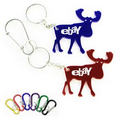 Elk Shape Bottle Opener with Key Chain & Carabiner